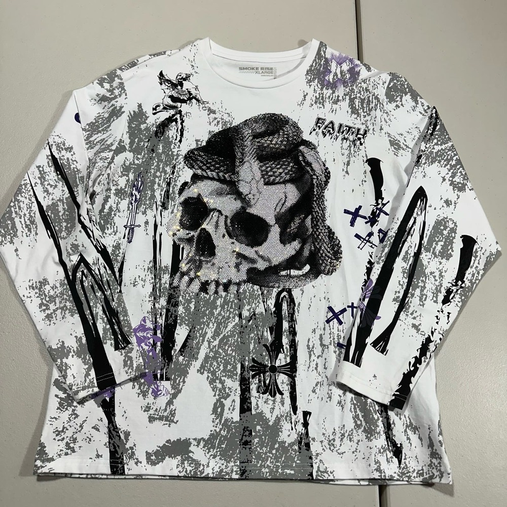 Smoke And Rise Very Shiny Long Sleeve T-shirt Sweater  XL 22x30